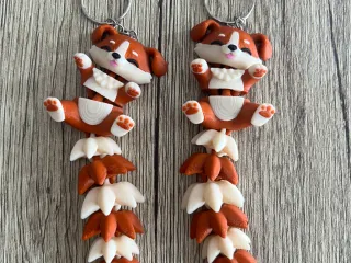 Fluffy Tails Cute Flexi Puppy - Toy/ Keychain