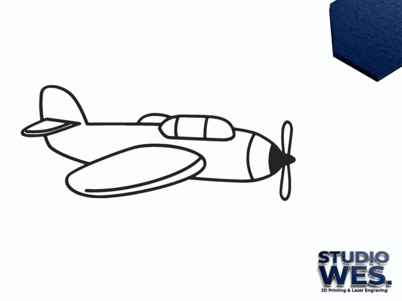 Fighterplane - Wall Art (Outline)