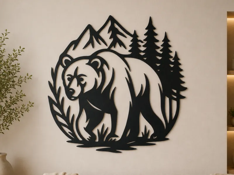 Arte de Parede 2D Vida Selvagem da Montanha do Urso