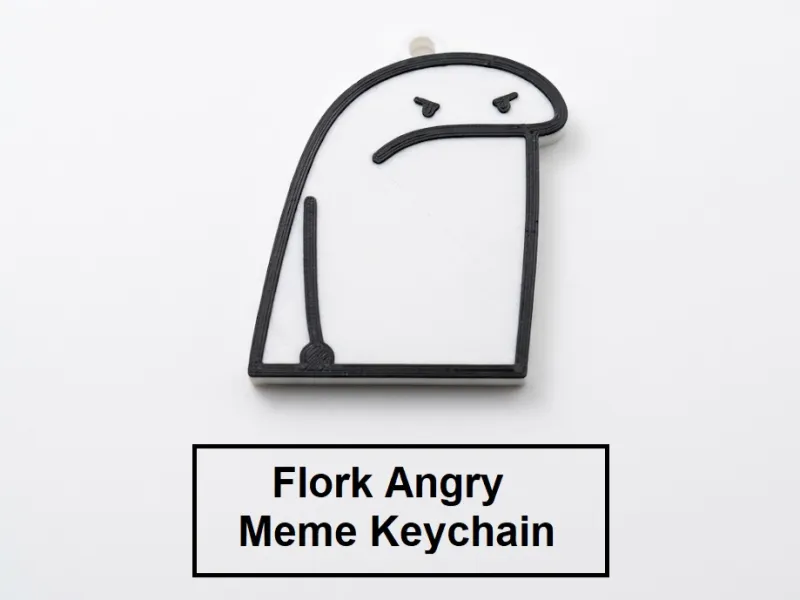 Flork Angry Meme Keychain