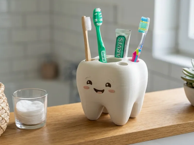Mignon support de brosse à dents Kawaii en forme de dent