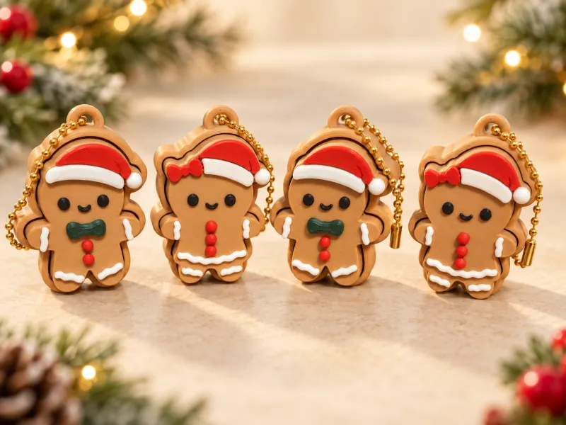 Gingerbread clicker lady & man (plain+keychain bases)