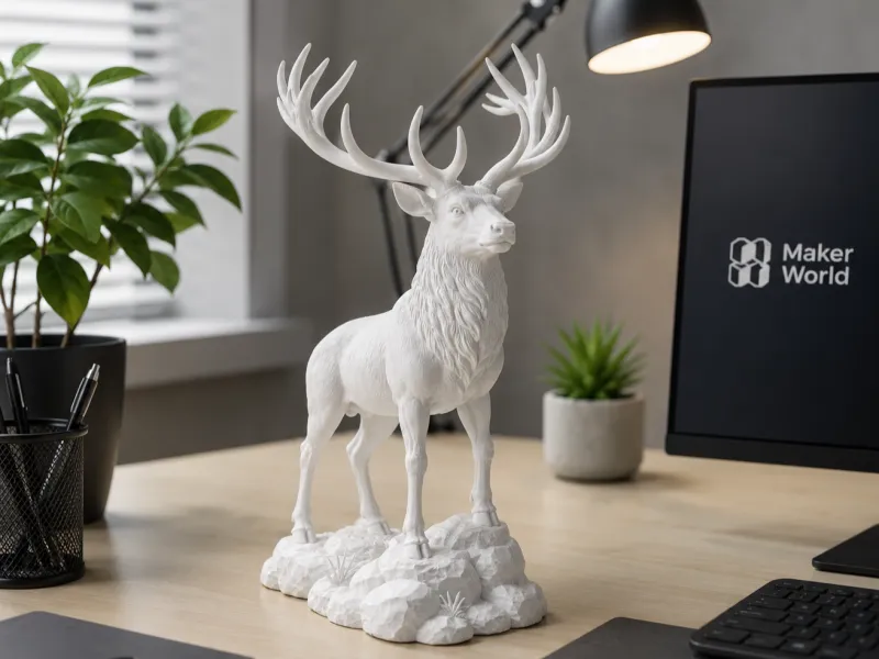 Majestic Deer Statue – Detailed 3D Print Model