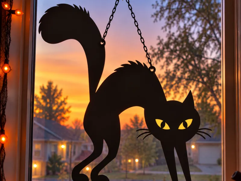 Scared Cat window decor
