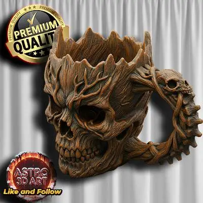 Tree Wood Skull Mug ❤️