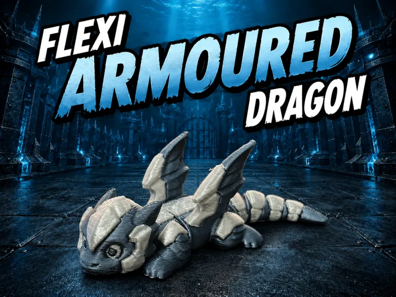 Flexi Armoured Dragon, cute Articulated fantasy animal
