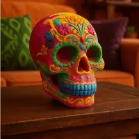 Multicolor Sugar Skull – Decorated Calavera