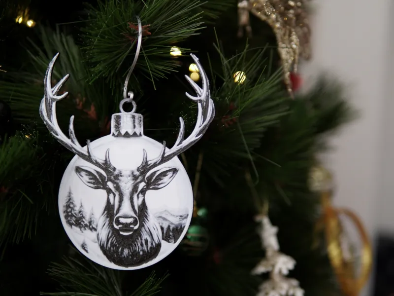 Serious Reindeer Bauble / Ornament / Decoration