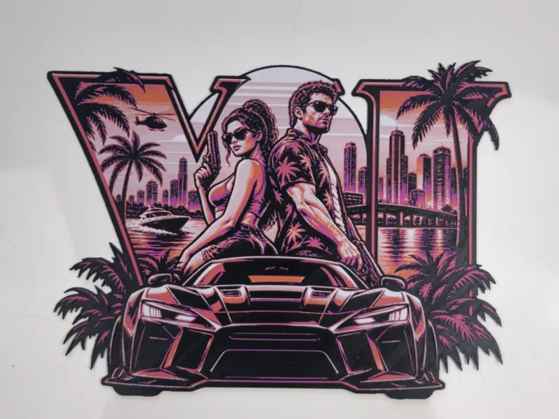 GTA VI Vice City Inspired Wall Art