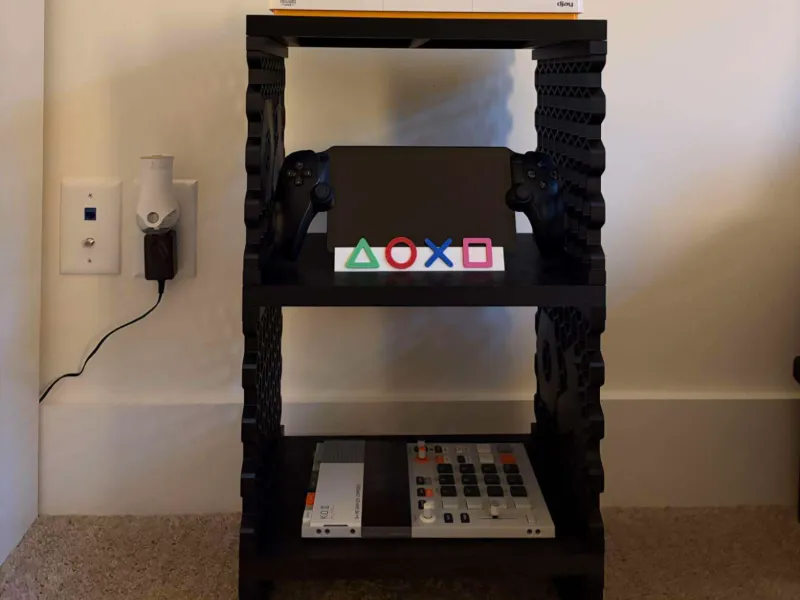 Hexagonal 3-Tier Display Shelf