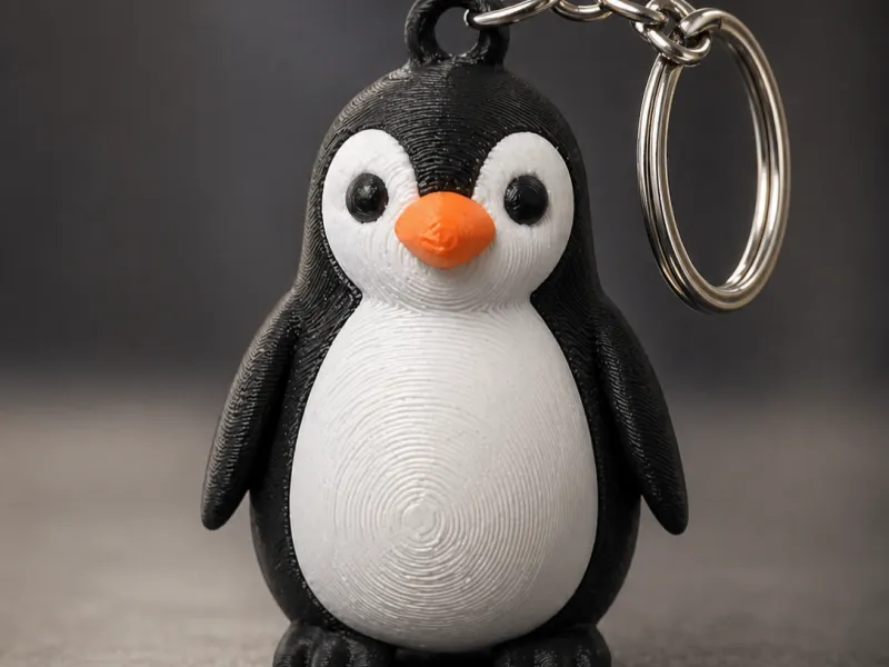 Cute Penguin Keychain – Multicolor 3D Print