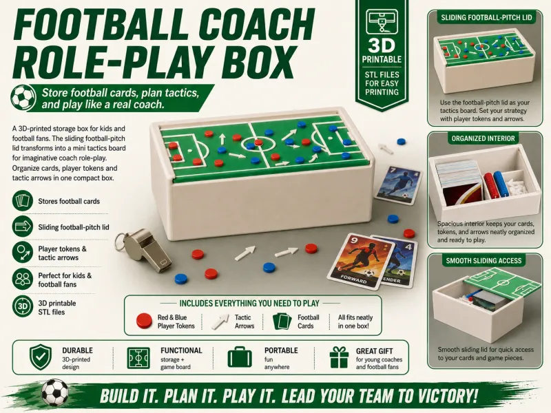Voetbalcoach Tactiekdoos – Kaartopslag & Rollenspelset