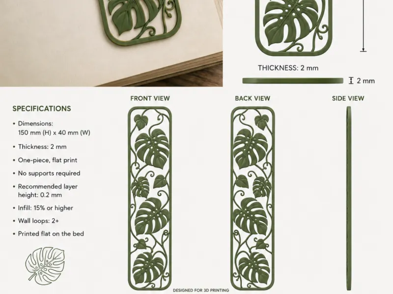Monstera Bookmark
