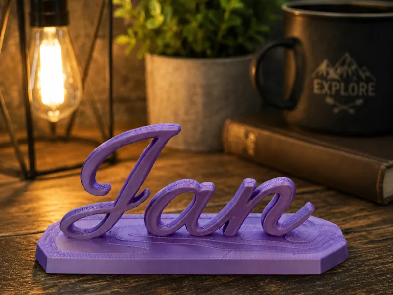 Jan Name Sign-Elegant Personalized Desk Sign