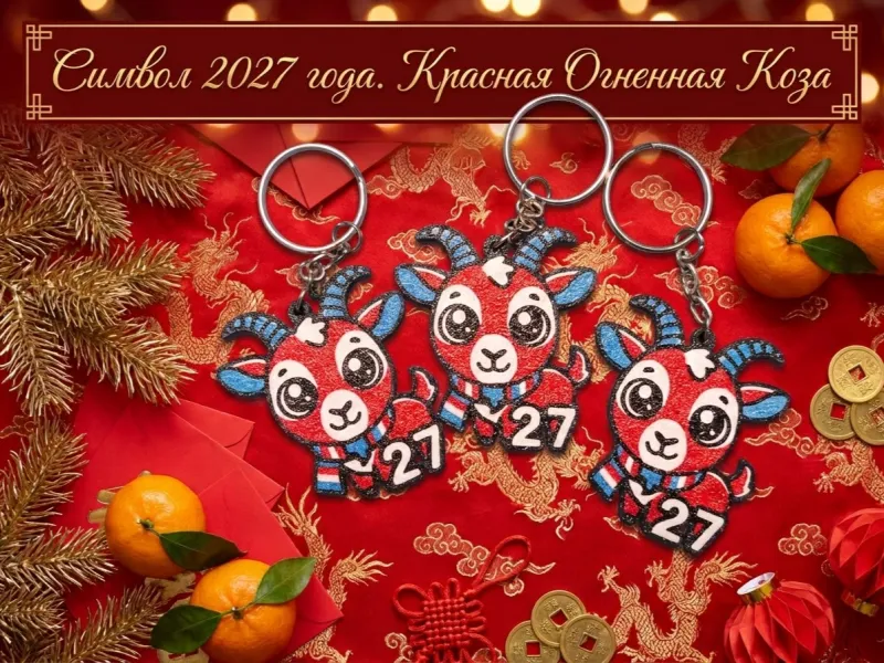 Porte-clés plat "Chèvre 2027"