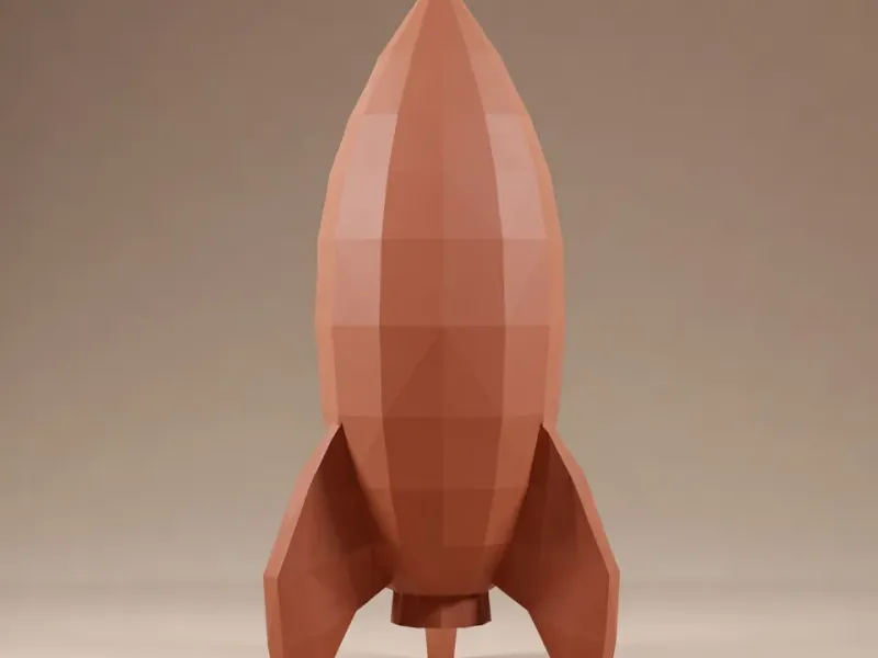Cohete de juguete Low Poly