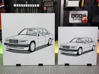 Mercedes Benz W201 - Hueforge - 3 Colors