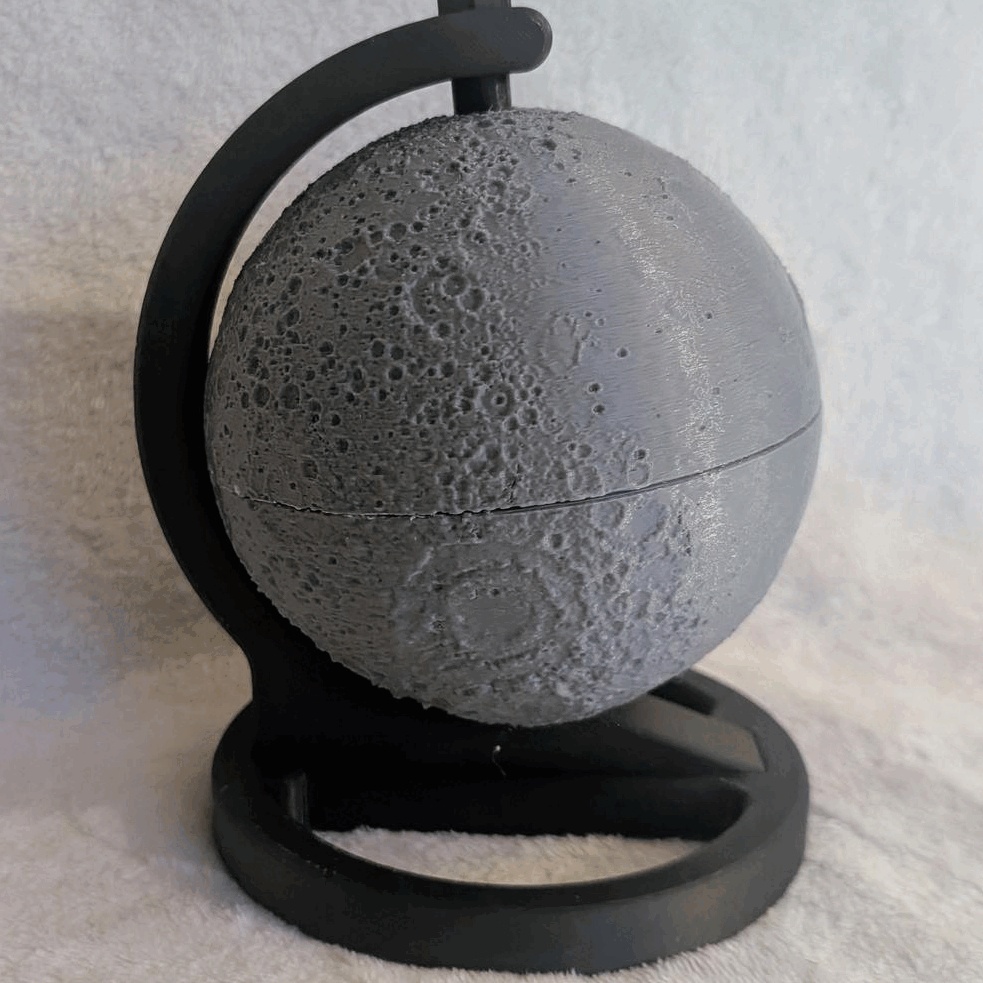 Moon Topographic Globe, made using real NASA data-0