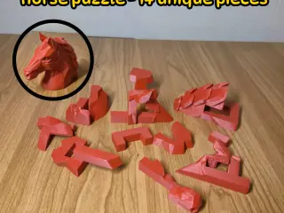 Low Poly Horse Puzzle – 14-Piece Assembly Sculpture