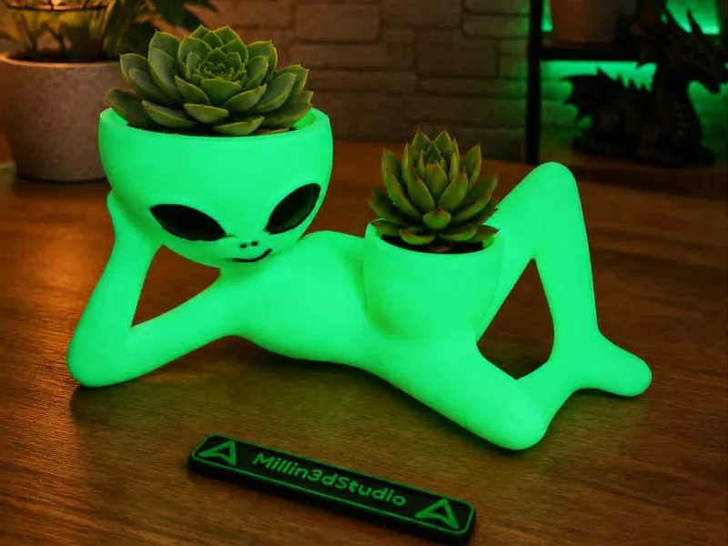 Gloeiende Alien Succulentenpot – 3D-geprinte decoratie