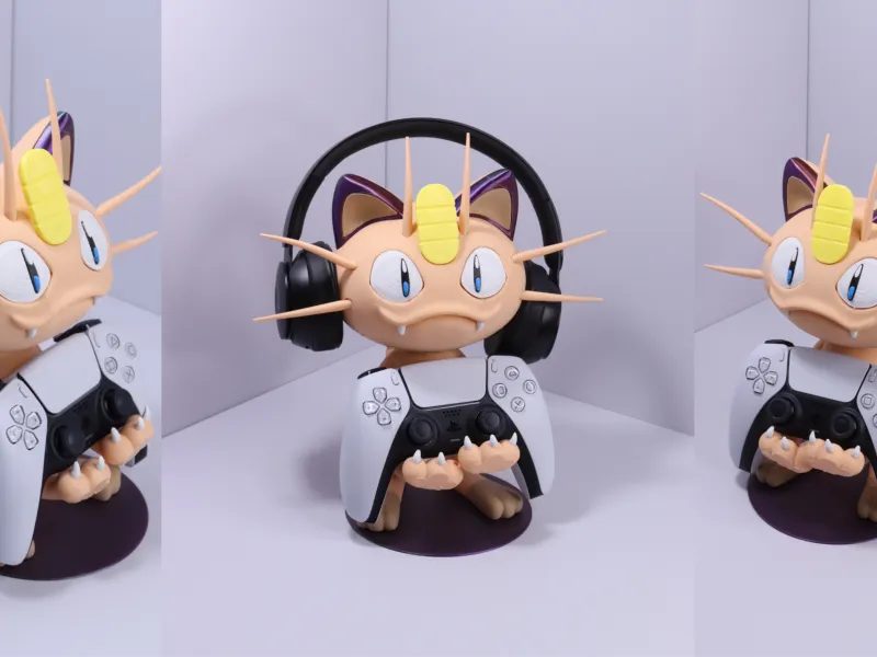 Meowth Controller, Headphone Stand