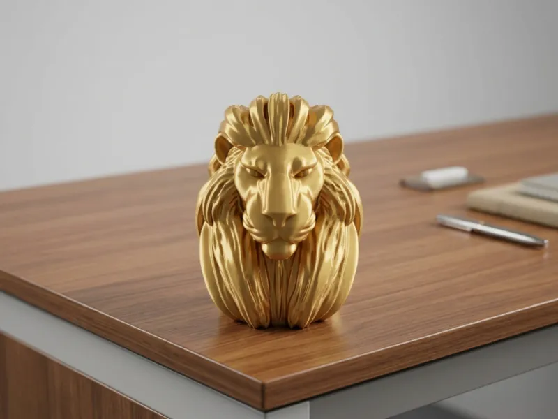 Golden Lion Bust — Busto de Leão Dourado