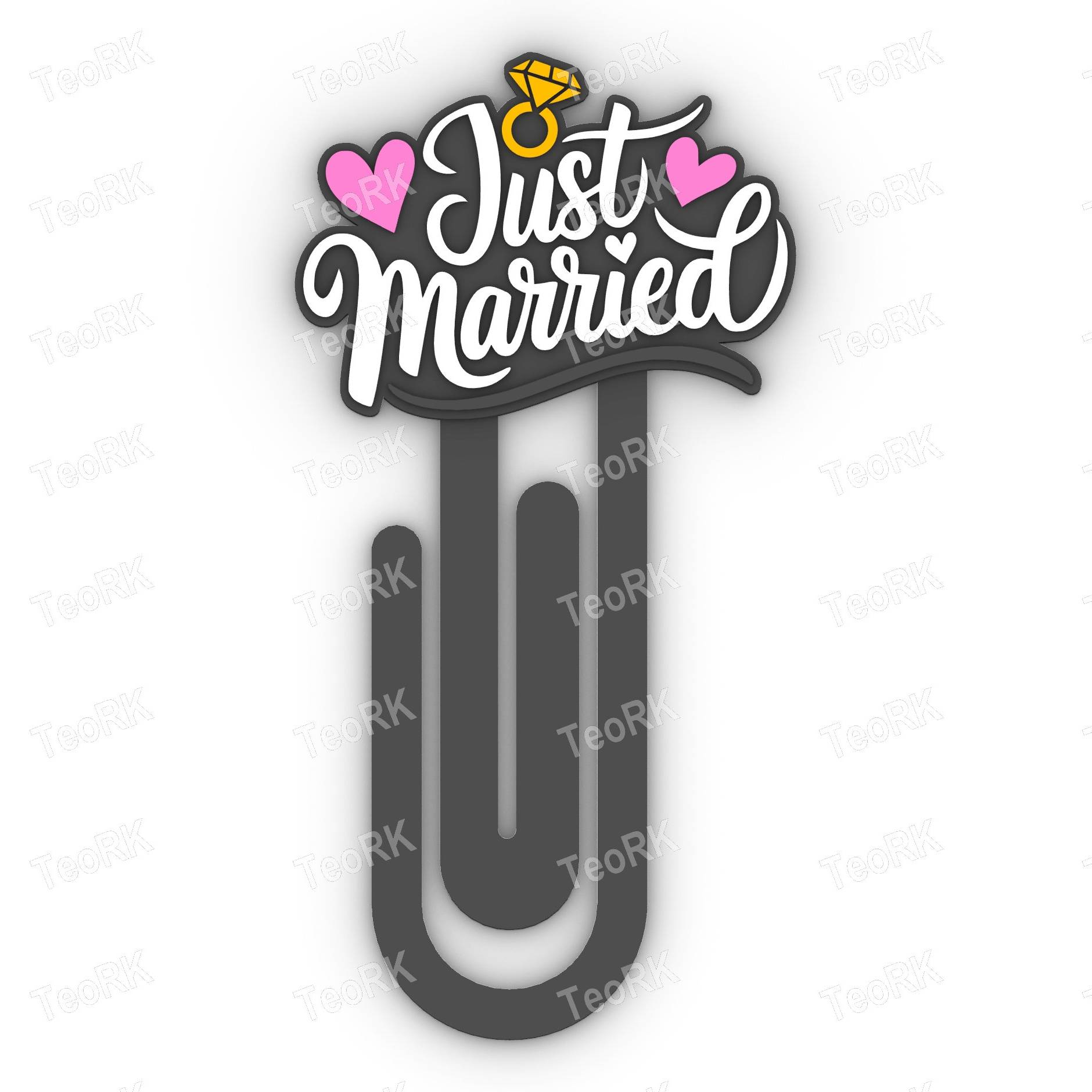 Paperclip Just Married - bookmark