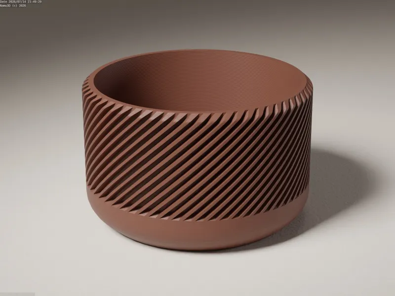 Vaso a spirale moderno STL | Vaso per piante geometrico | Stampa 3D F