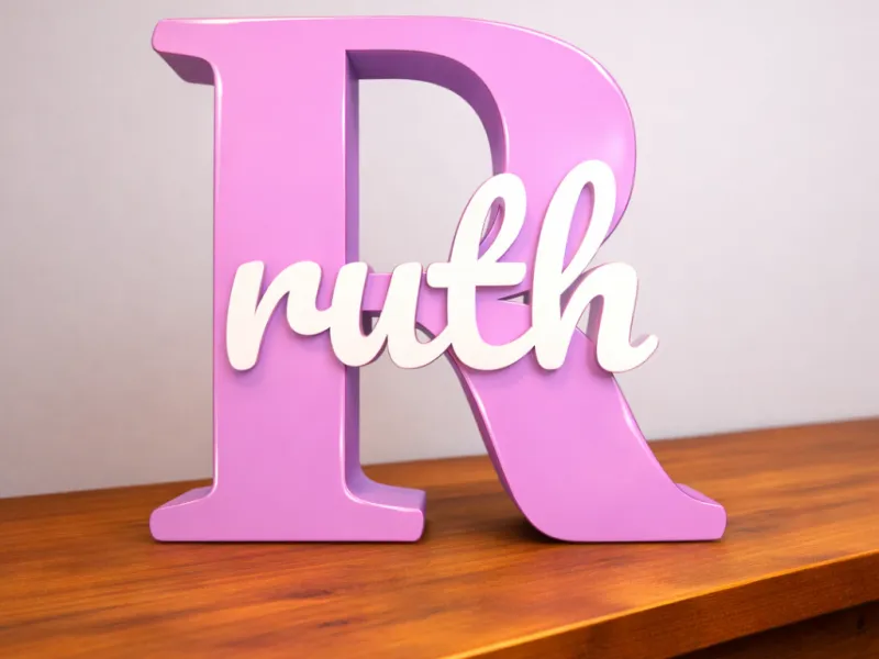 Inicial R con el nombre de Ruth