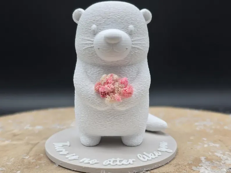Cute Otter Holding Cute Otter Holding Flowers