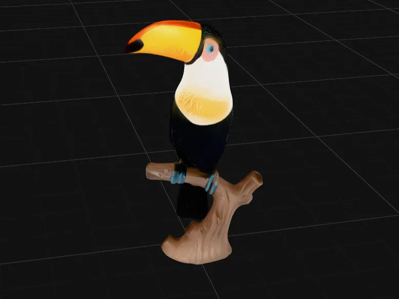 Realistic Toucan Bird on Tree Branch | Tropical Bird