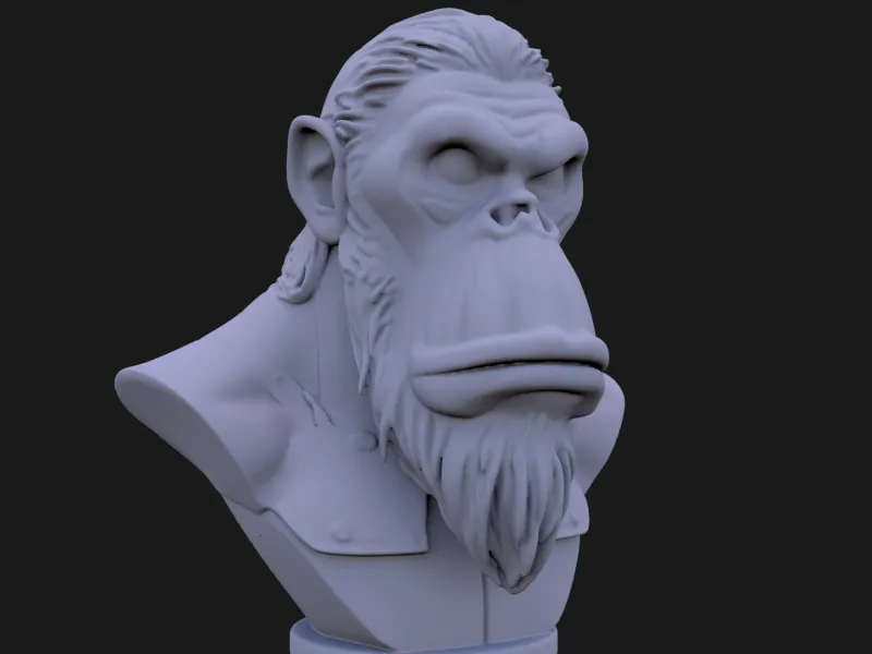 Bored Ape Bust 2 Printable 3D Model STL 3D print model