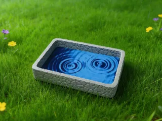 仿真丝绸水波纹石质水缸小盘子