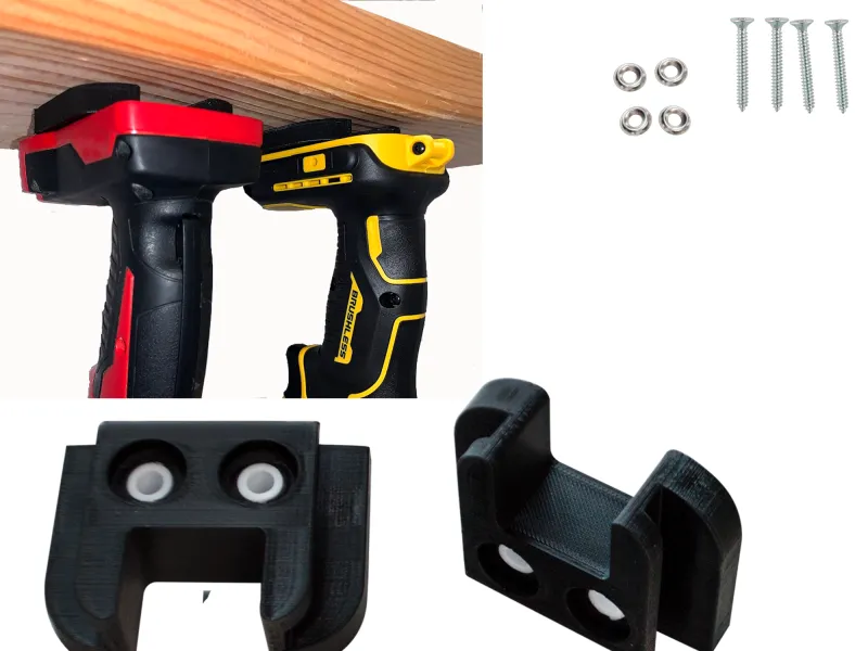 Supporto per trapani Milwaukee M18 e DeWalt 20V - Staffa a muro per utensili