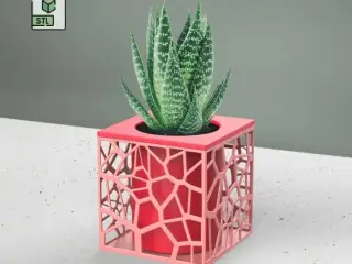 Voronoi Floral Vase, Decorative Voronoi Pot