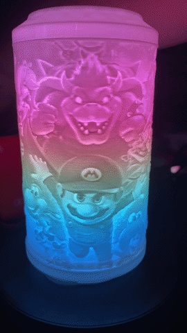 Mario Galaxy Lithophan-Lampe mit animierter RGB-Helix