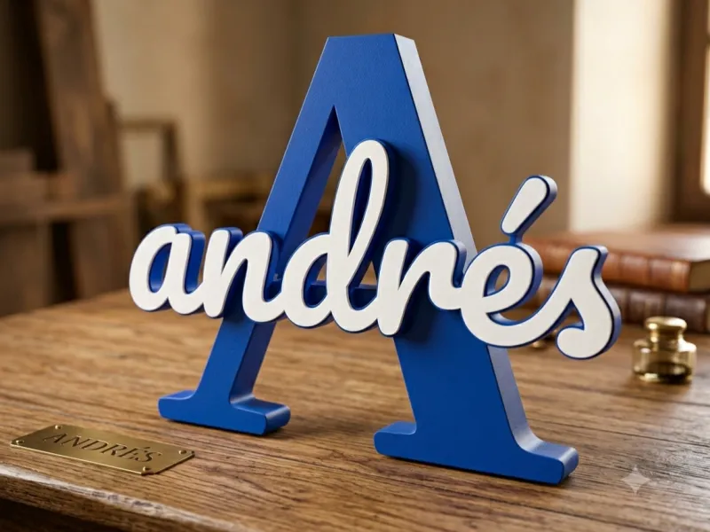 Inicial A con el nombre de Andres
