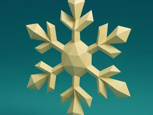 Low Poly Snowflake 3D Model
