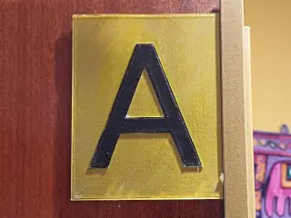 Letter A for entrance door