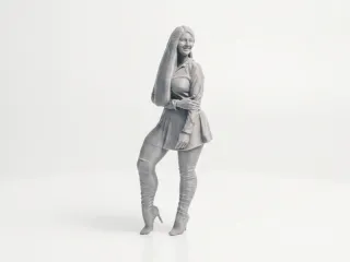 Smiley Lady Female Figurine 3D Printable