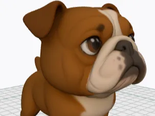可爱斗牛犬3D打印模型 – 萌趣斗牛犬微缩摆件