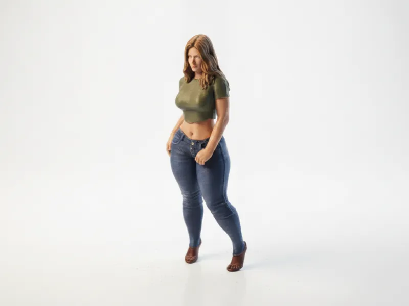 Lady Tugging Shorts Female Figure 3D Printable