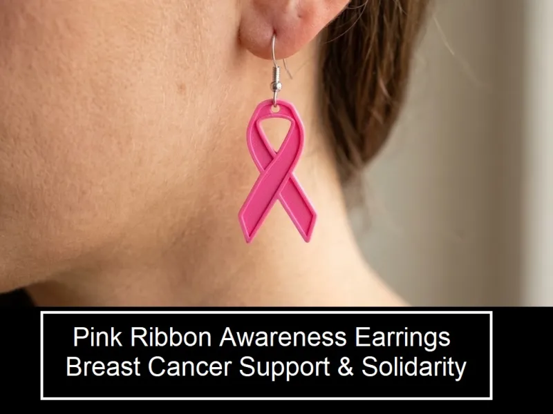 Pendientes de Concienciación con Lazo Rosa - Apoyo y Solidaridad contra el Cáncer de Mama