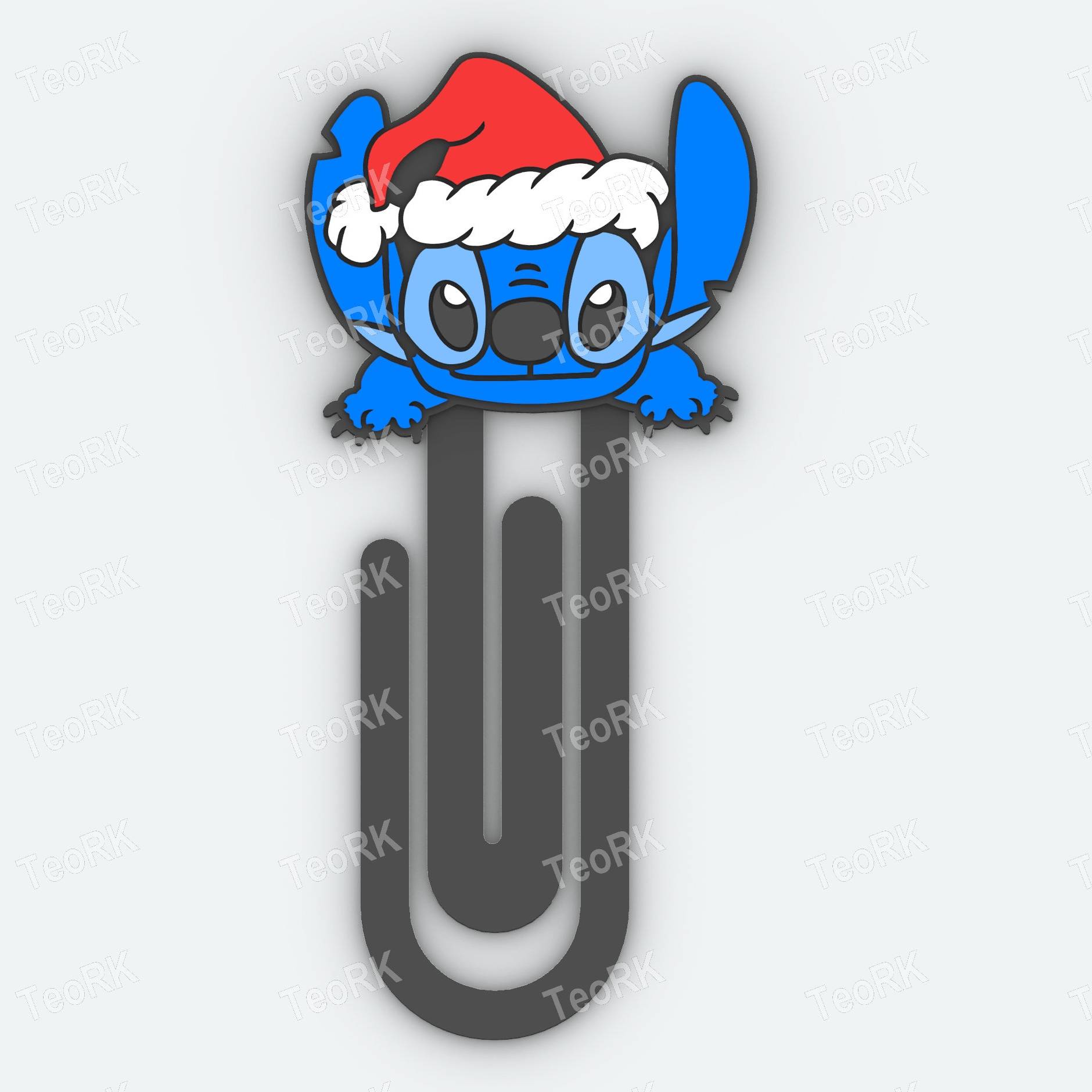 Paperclip STITCH WITH CHRISTMAS HAT - bookmark
