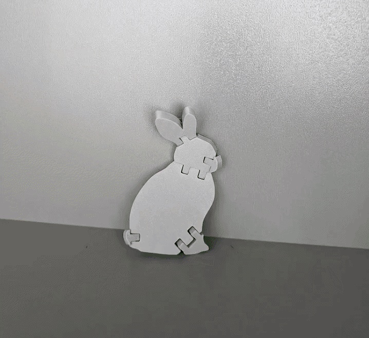 Flexi Easter Bunny Rabbit Silhouette Articulated Kinetic PIP