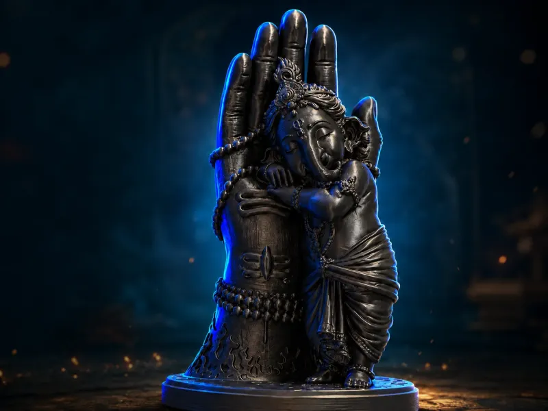 Ganesh ji Com a Mão de Mahadev