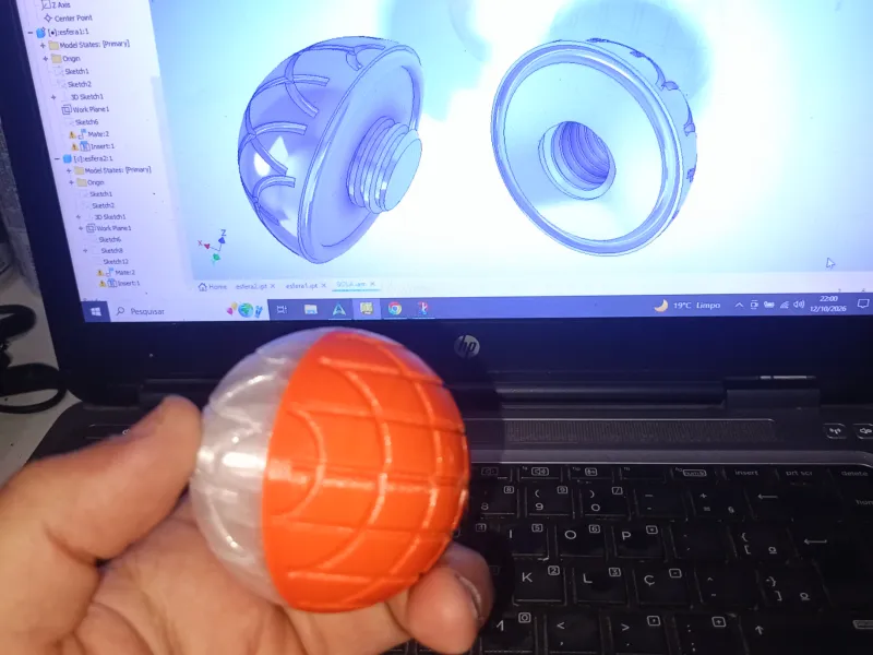 Bola de Encaixe Roscado - Fidget Toy & Storage