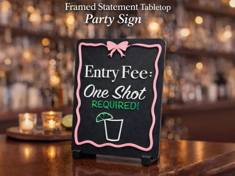 Entry Free: One Shot Required Sign