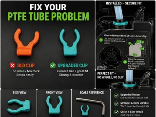 Essential PTFE Tube Clip – Creality K2 Plus Fix (No Slip)