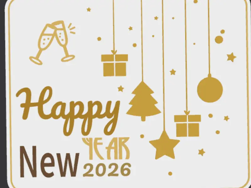 Happy New Year 2026 Christmas Card